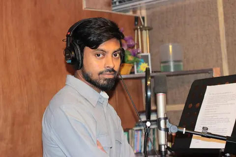 Students busy in Audio Studio